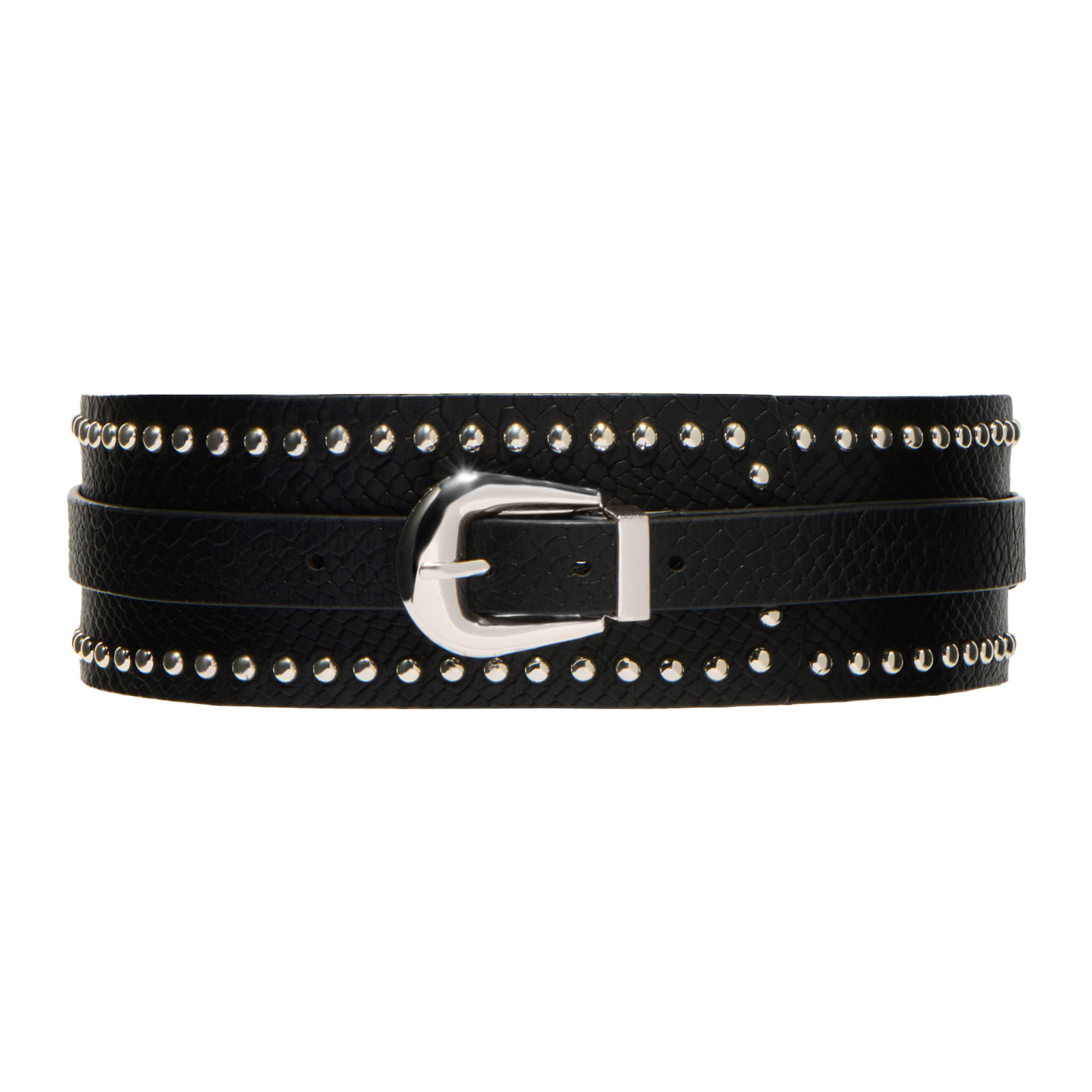 Cue Leather Studded Corset Belt